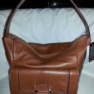 B. Makowsky Bond Street Leather Hobo Shoulder Bag in Maple Brown-NWT-SRP $238.00