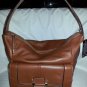 B. Makowsky Bond Street Leather Hobo Shoulder Bag in Maple Brown-NWT-SRP $238.00