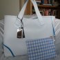 CLAUDIA Firenze  Large Textured White Leather and Suede Tote Bag-NWT-SRP: $395