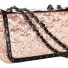 Betsey Johnson High Sequency Sequined Shoulder Bag in Blush, Black-NWT-SRP: $98