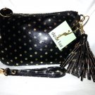 Deux Lux Handbag Gigi Polka Dot Wristlet Purse Bag Lux gold, Black and Gray-NWT