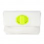 Deux Lux Handbag-Jules Neon Turn-Lock Clutch Bag Orange/Pink, White/Yellow NWOT