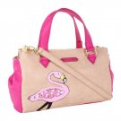 BETSEY JOHNSON HANDBAGS BJ-EWELED FLAMINGO SATCHEL BAG IN PINK-MSRP: $108-NWTT