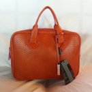 INNUE Leather Lunchbox Satchel Bag MADE IN ITALY in Orange/Pink Trim-NWT