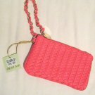 Deux Lux Handbag-Bowery Woven Wristlet Bag in Neon Coral Pink- NWT - SRP: $64.00