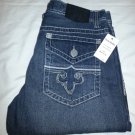 MEN'S AFFLICTION XTREME COUTURE JEANS FLEUR DE LIS POCKET DARK BLUE 30X30 -NWT