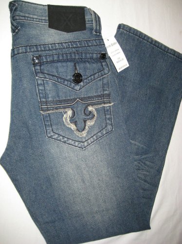 XTREME COUTURE-AFFLICTION Fleur-de-lis Pocket JEANS Admiral MENS 28 x 30 NWT