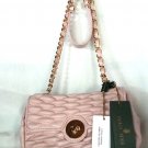 Paolo Masi Quilted Leather Crossbody/Shoulder Bag Pale Rose-NWT-Made in Italy