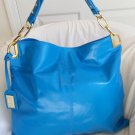 BADGLEY MISCHKA POLISHED LEATHER GAIA TOTE HOBO BAG IN TURQUOISE-NWT- SRP: $325