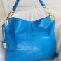 BADGLEY MISCHKA POLISHED LEATHER GAIA TOTE HOBO BAG IN TURQUOISE-NWT- SRP: $325