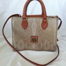 Dooney Bourke Handbags Mini Janine Snake Embossed Satchel Bag in Gold-RP: $168