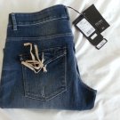 Women's Escada Sport Rear Pocket Tie Jeans Size 10 in Medium Blue-NWT-SRP: $250