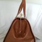 Alberta DiCanio Handbags Hinged-Frame Patent Leather Satchel Bag in Caramel-NWT