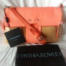 Cynthia Rowley Leather Crossbody/Clutch Bag in Caramel & Neon Orange - NWT