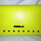 Rebecca Minkoff Zip Around Wallet in Neon Yellow with Silver Studs NWT-SRP:$225