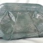 Lauren Merkin Lucy Snake Embossed Goat Suede Clutch bag in Turquoise-New-RP:$295