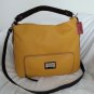Valentina Large Pebbled Leather Convertible Hobo/Shoulder Bag Autumn Gold-NWT