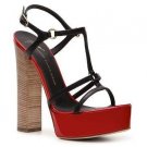 Giuseppe Zanotti Leather Platform Shoe in Red & Black Size 8