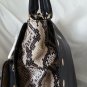 Emma Fox Classic Leather Studded Satchel Handbag in Black/Python-NWT-SRP:$298.00