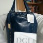 BADGLEY MISCHKA POLISHED LEATHER NINA TOTE BAG IN INDIGO BLUE-NWT- MSRP: $398.00