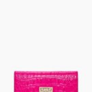Kate Spade New York Cyndy Croc Embossed Leather Wallet in Pink or Green