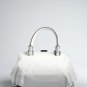 Halston Heritage Leather Framed Satchel Bag/Handbag in White