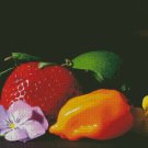 Strawberries Limes Peppers Counted Cross Stitch - Aida 14 Count