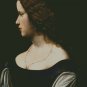Portrait of Brunette in Black Dress Counted Cross Stitch - Aida 14 Count