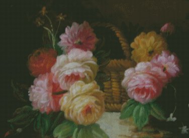 Flower Basket Counted Cross Stitch - Aida 14 Count