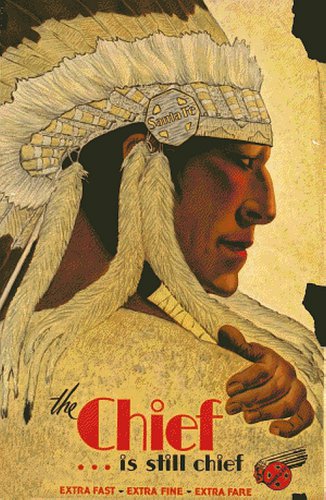 Santa Fe Railroad Chief Counted Cross Stitch - Aida 14