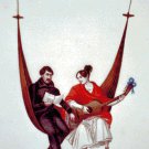 Two People in Hammock Counted Cross Stitch - Aida 14 Count