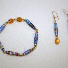 Millefiori N' Paper Bead Bracelet & Earrings - Item #BES5