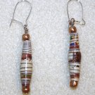 Brown N' Copper Paper Bead Earrings - Item #E2