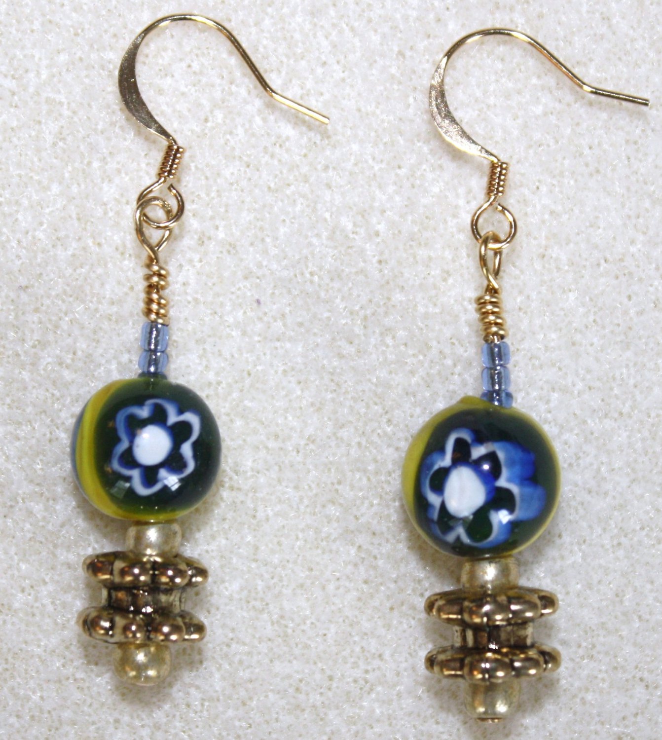 Millefiori Flower Earrings - Item #E74