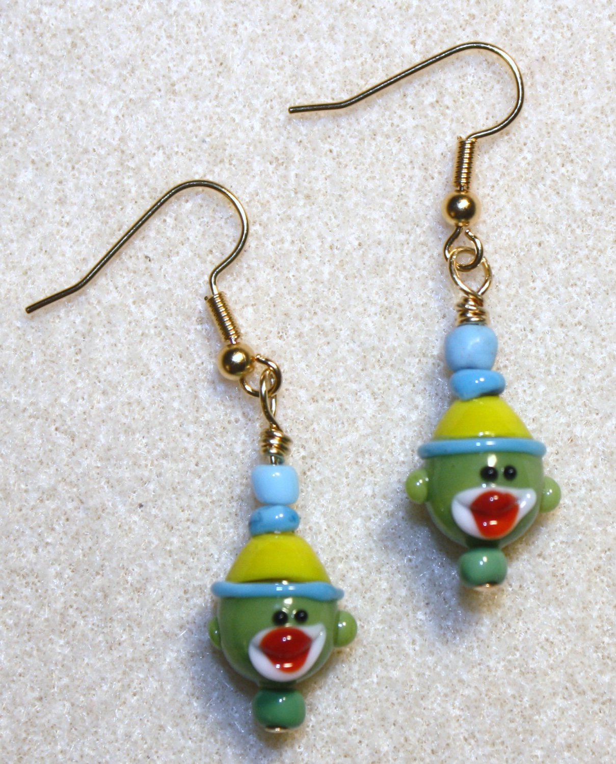 Green N' Blue Sock Monkey Earrings - Item #E285