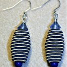 Blue and White String Earrings - Item #E562