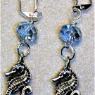 Pewter Seahorse Earrings - Item #E591