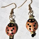 Cloisonne' Ladybug Earrings - Item #E610