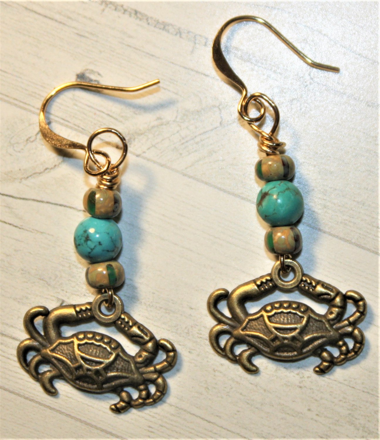 Ocean Crab Earrings, Design 33 Item E766