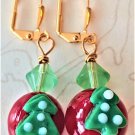 Glass Christmas Trees Earrings - Item #E853