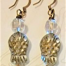 Golden Glass Fish Earrings - Item #E591A