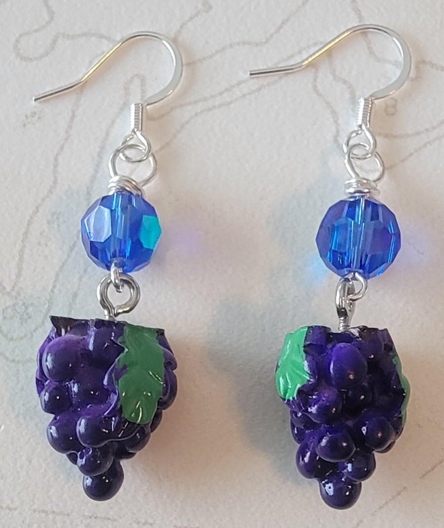 Purple Grape Earrings - Item #EK