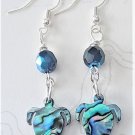 Paua Shell Turtle Earrings - Item #EK47