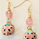 Rose Ladybug Earrings - Item #EK59