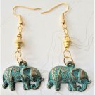 Patina Elephant Earrings - Item #EK69