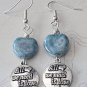 Blue Heart Love Earrings - Item #EK78