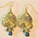 Golden Fish Earrings, Design 45 - Item #EK163