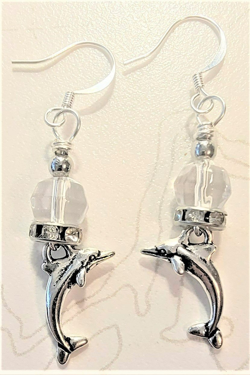 Jumping Dolphin Earrings - Item #EK203