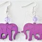 Purple Elephant Earrings - Item #EK196