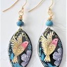 Hand-painted Hummingbird Earrings - Item #EK200